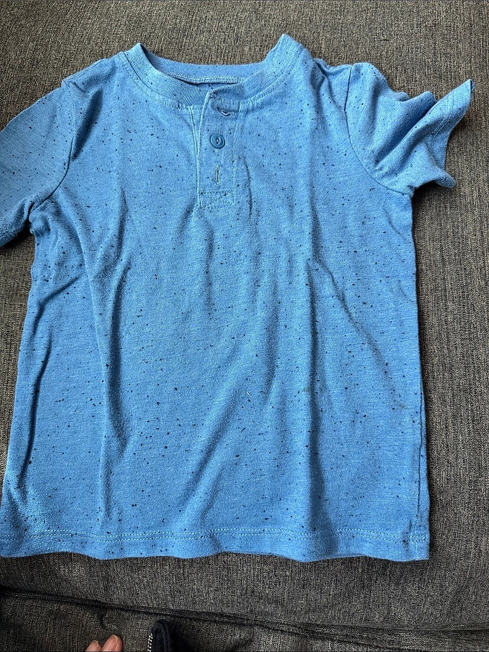 Garanimals Speckled Blue Short Sleeve Henley Tee Size 4T